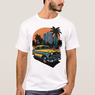 Classic Car on SUnrise BAckground T-Shirt