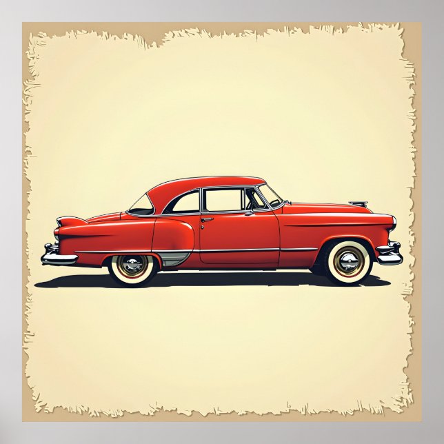 Classic Car Outline Poster (Front)