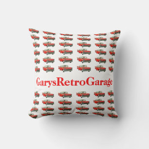 Classic Car Pattern #12 @ Garysretrogarage w/text Cushion