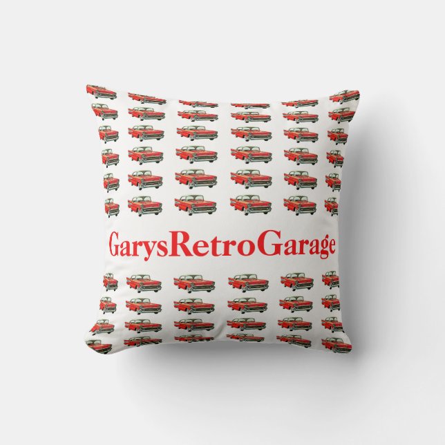 Classic Car Pattern #12 @ Garysretrogarage w/text Cushion (Front)