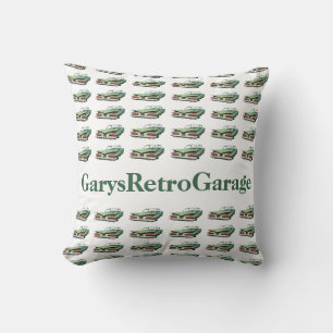 Classic Car Pattern #2 @ Garysretrogarage w/text Cushion