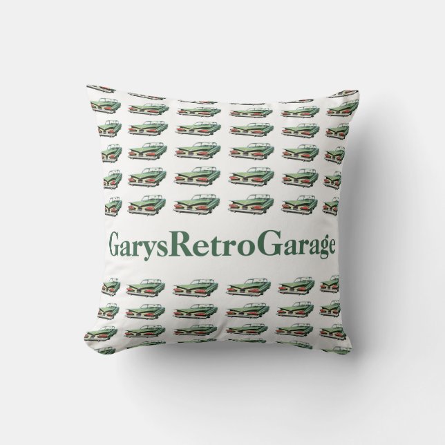 Classic Car Pattern #2 @ Garysretrogarage w/text Cushion (Front)