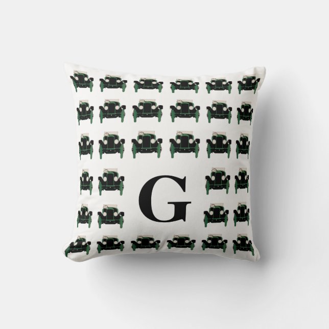 Classic Car Pattern #5 @ Garysretrogarage w/text Cushion (Front)