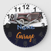 Classic Car Personalized Garage Clock