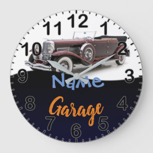 Classic Car Personalized Garage Clock