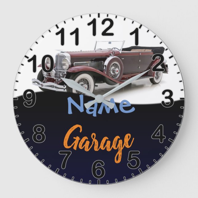 Classic Car Personalized Garage Clock (Front)