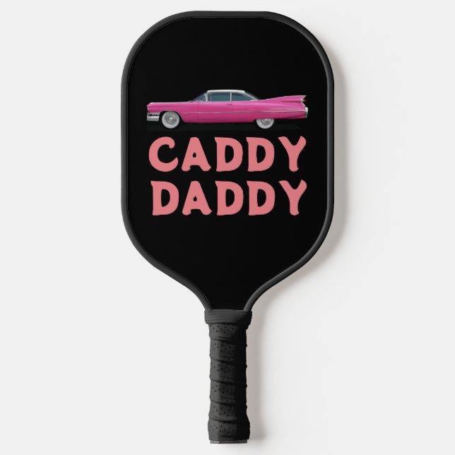 CLASSIC CAR PINK CADDY DADDY Pickleball Paddle (Front)