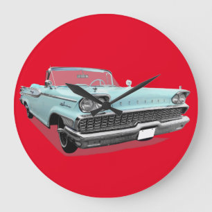 CLASSIC CAR POWDER BLUE CLOCK