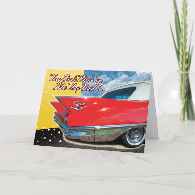 Classic Car Retro Birthday Card (Front)