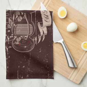 Classic Car Retro Design Kitchen Towel