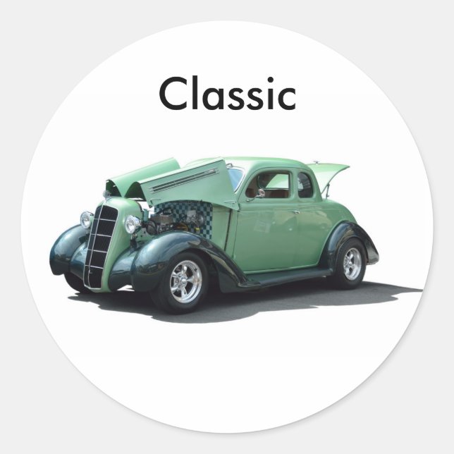 Classic Car Round Sticker (Front)