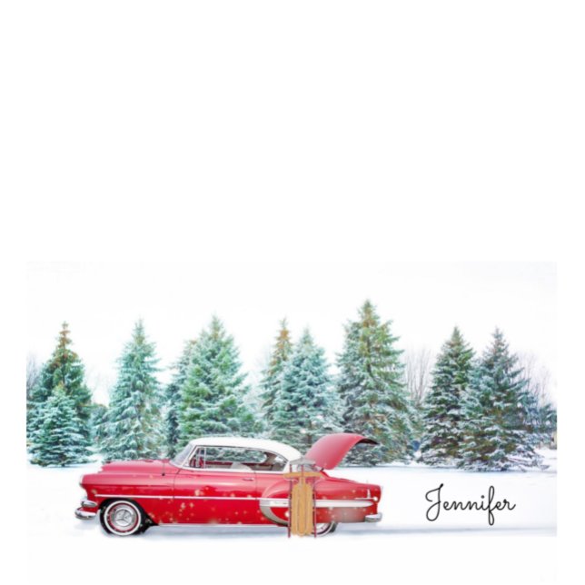 Classic Car Snow Sled w Name Stocking Stuffer Post-it Notes (Creator Uploaded)