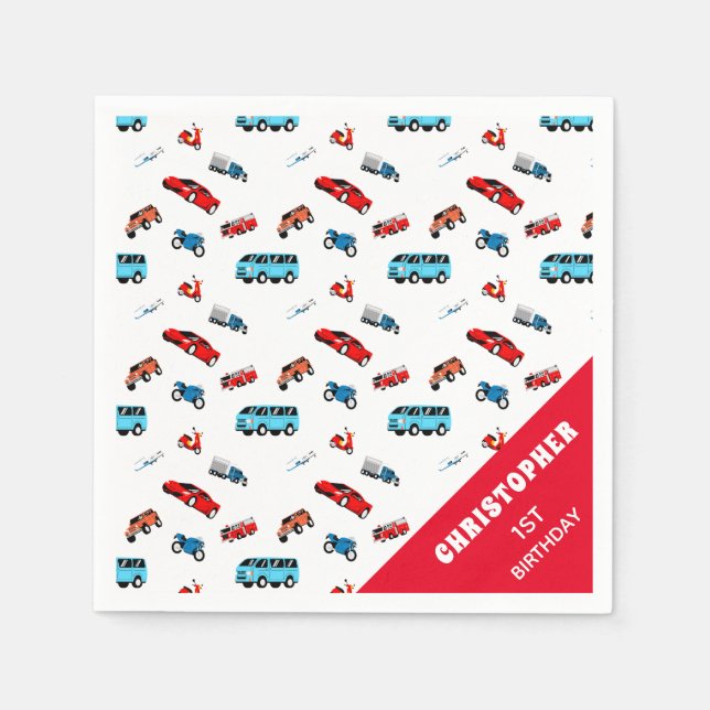 Classic Car Theme Party Napkin (Front)