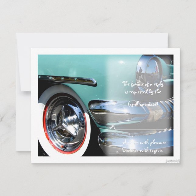classic car vi rsvp card (Front)