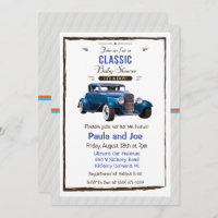 Classic Car Vintage Baby Shower Invitation