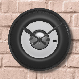 Classic Car White Wall Wheel Wall Clock