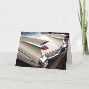 CLASSIC CAR WITH FINS BIRTHDAY CARDS