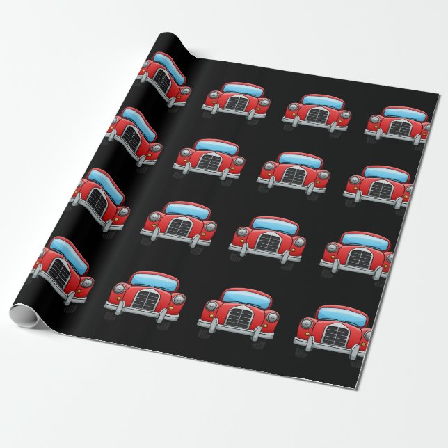 Classic car wrapping paper (Unrolled)