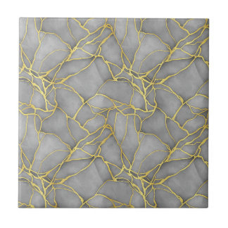 Classic Carrara Gold Marble Black Silver Ceramic Tile