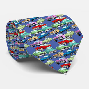 Classic Cars Blue Tie