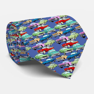 Classic Cars Blue Tie