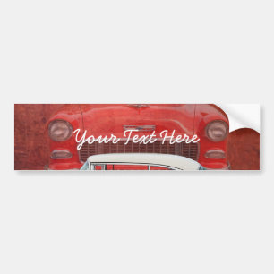 Classic Cars Chevy Bel Air Dodge Red White Vintage Bumper Sticker