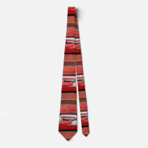 Classic Cars Chevy Bel Air Dodge Red White Vintage Tie