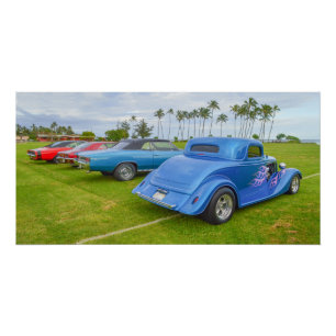 Classic Cars in Kapaa, Kauai, Hawaii Poster
