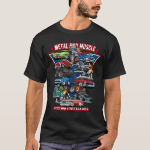 Classic Cars Muscle Cars Hotrods Main Street USA C T-Shirt
