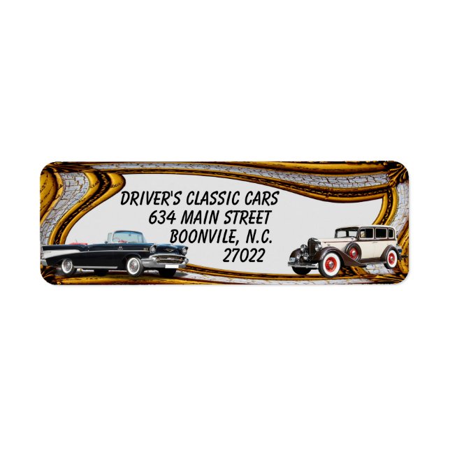 CLASSIC CAR'S RETURN ADDRESS LABEL (Front)