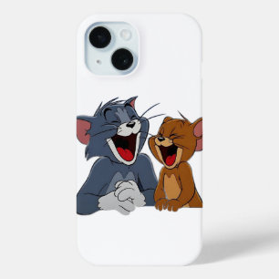 Classic Cartoon Cat and Mouse Best Friends Laughin iPhone 15 Case