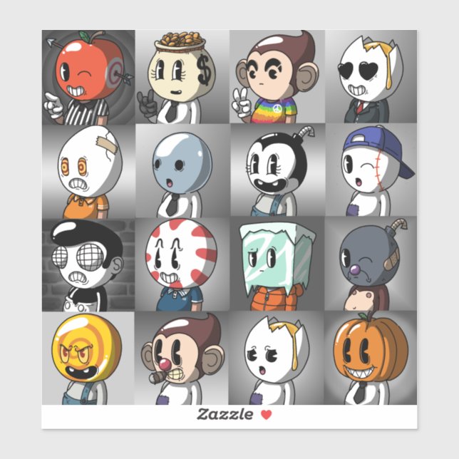 Classic Cartoon Friends Stickers (Sheet)