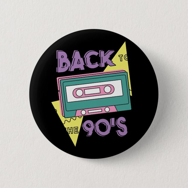 Classic Cassette From 90s Nostalgia 6 Cm Round Badge (Front)