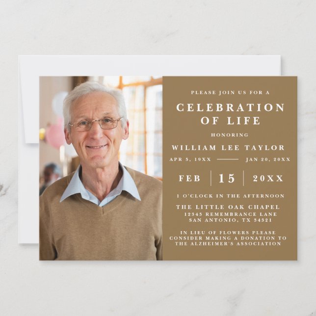 CLASSIC CELEBRATION OF LIFE MEMORIAL INVITATION (Front)