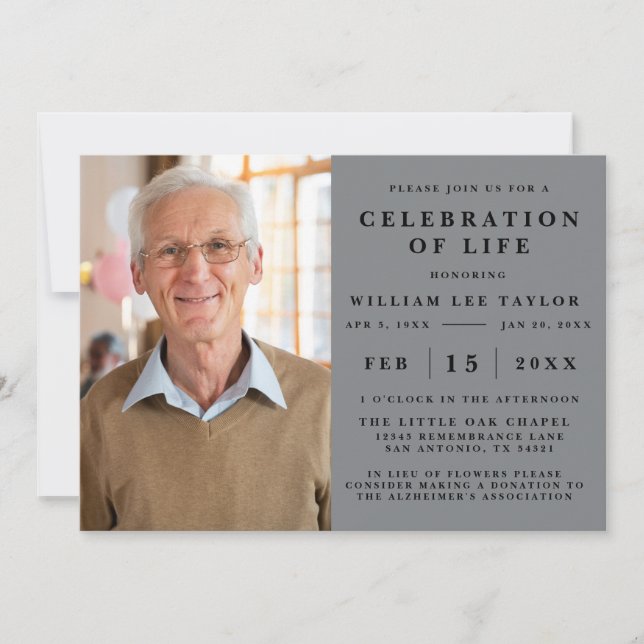 CLASSIC CELEBRATION OF LIFE MEMORIAL INVITATION (Front)