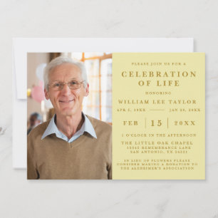 CLASSIC CELEBRATION OF LIFE MEMORIAL INVITATION