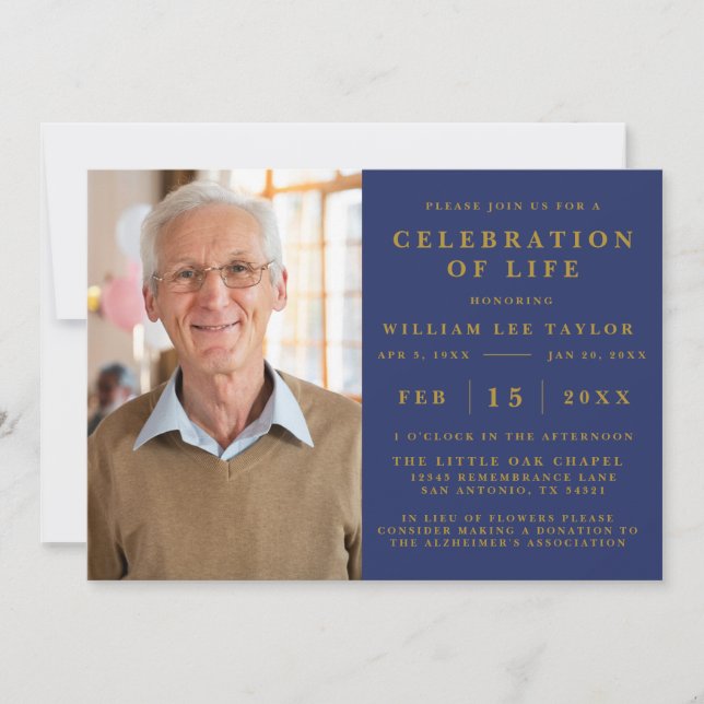 CLASSIC CELEBRATION OF LIFE MEMORIAL INVITATION (Front)