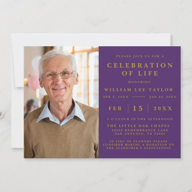 CLASSIC CELEBRATION OF LIFE MEMORIAL INVITATION (Front)