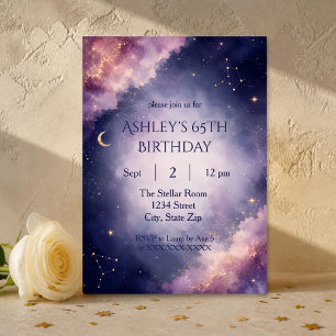 Classic Celestial 65th Birthday Invitation