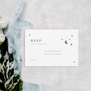 Classic Celestial Wedding Moon and Stars RSVP