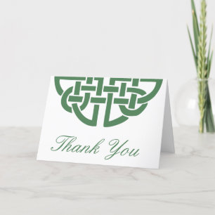 Classic Celtic Green Knot Handfasting Thank You Card
