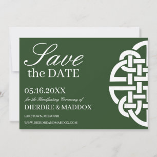 Classic Celtic Knot Green Handfasting Save The Date