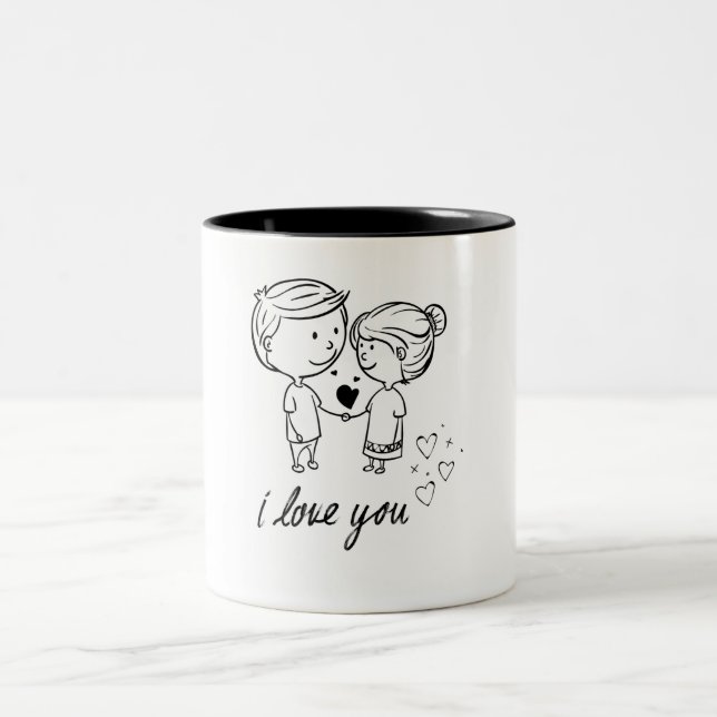 Classic Ceramic Mug, Elegant & Everyday Essential Two-Tone Coffee Mug (Center)