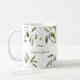 Classic ceramic mug with olive and vegan message