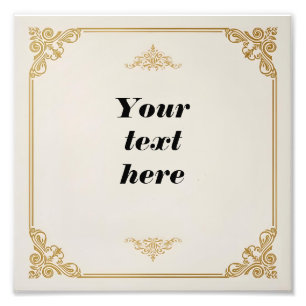 Classic Certificate Template with Ornate Gold Acce Photo Print