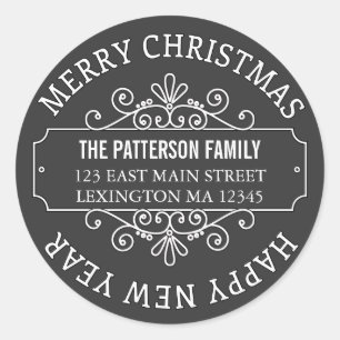 Classic Chalkboard Merry Christmas Label