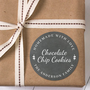 Classic Chalkboard Personalised Baking Gift Round Sticker