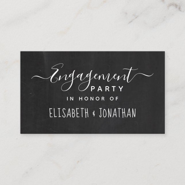 Classic Chalkboard Script, Engagement Party Invite (Front)