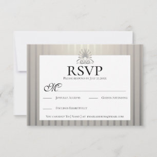 Classic Champagne Beige Ivory Pearl Wedding RSVP Invitation