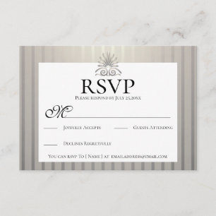 Classic Champagne Beige Ivory Pearl Wedding RSVP Invitation